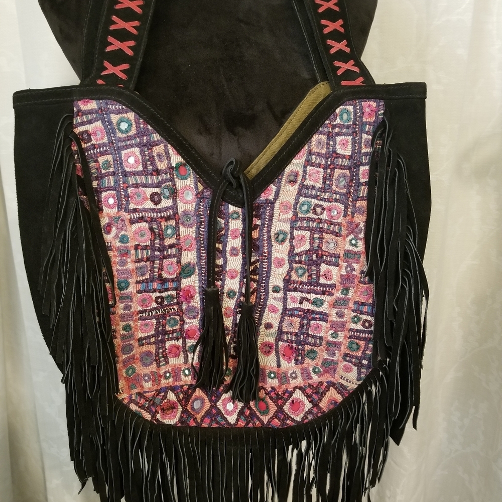 Boho Hobo suede leather purse